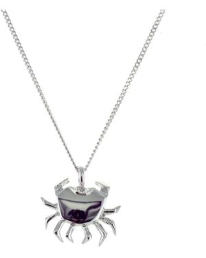 Origami Jewellery Mini Crab Necklace Sterling - Metallic
