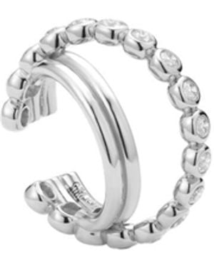 Vanhi Vina Crystal Bezel Ear Cuff - Metallic