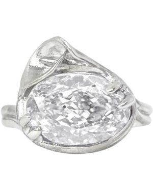 Agora Jewellery Calla Swarovski Stone Ring - White