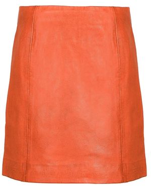 Freaky Nation Leather Mini Skirt - Orange