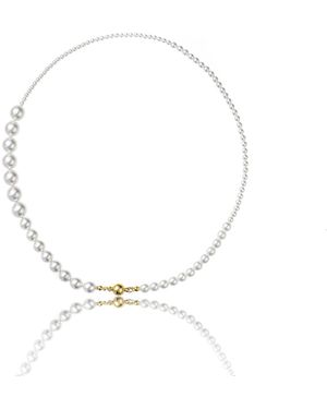 Miss Cecilia Abby Pearl Necklace - Metallic