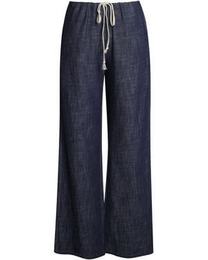 Miss Circle New York Raffaella Cotton Denim Straight Leg Pants - Blue