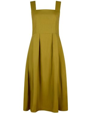 NUMBAT Sybil Cotton Midi Pinafore Dress - Green