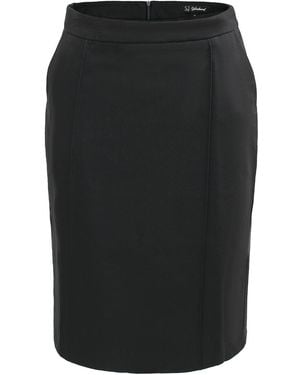 Smart and Joy Straight Skirt With Stitched Folds - Black