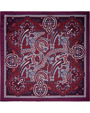 Otway & Orford 'Labyrinth' Paisley Silk Pocket Square - Purple