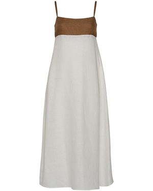 The Summer Edit Olivia Luxe Linen Maxi Dress - Grey
