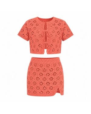 Muche Et Muchette Shara Crop Top & Mini Skirt Set - Pink