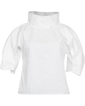 Bianca Popp Puff Blouse With Collar - White