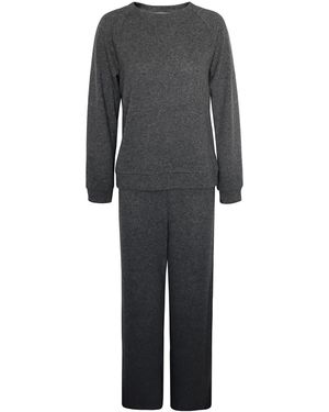 2KStyle Olivia Wool-Blend Knit Wide-Leg Pants And Sweater Set - Gray