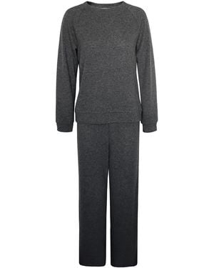 2KStyle Olivia Wool-Blend Knit Wide-Leg Pants And Sweater Set - Gray
