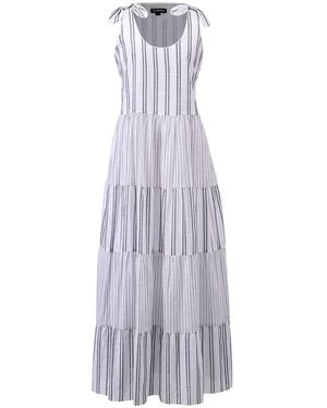 Smart and Joy Tiered Panels Stripes Game Dress - Purple