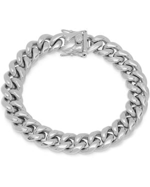 Steeltime Stainless Steel 12Mm Miami Cuban Bracelet With Box Clasp - Metallic