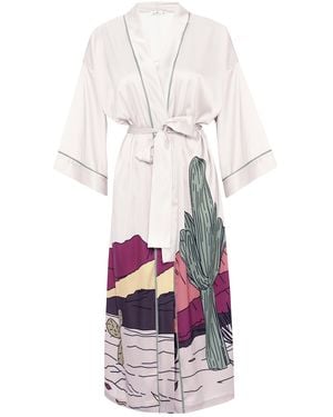 Peraluna Cactus Midi Kimono - White
