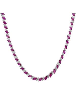 LÁTELITA London Viscountess Statement Tennis Necklace Ruby - Pink