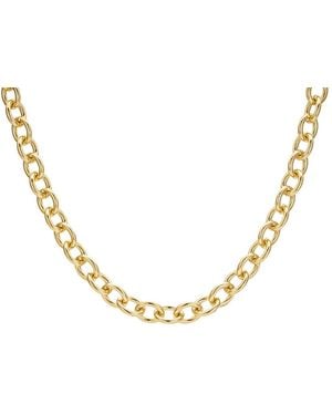 Nazzar Oval Link Chain Necklace - Metallic