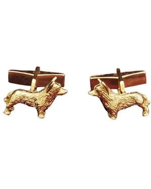 Simon Kemp Jewellers Vermeil Corgi Breed Cufflinks - Metallic