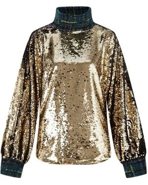 RUE AGTHONIS Chasser Sequined Top - Green