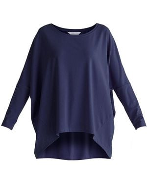 Paisie Wide Neck Oversized Lyocell Jersey Top - Blue