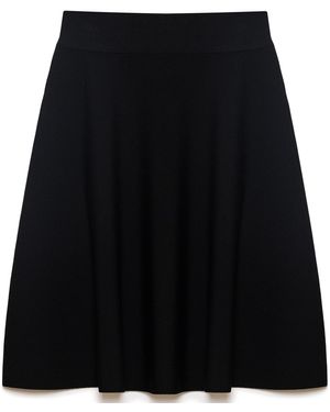 Peraluna Michele Ruffled Mini Knit Skirt - Black