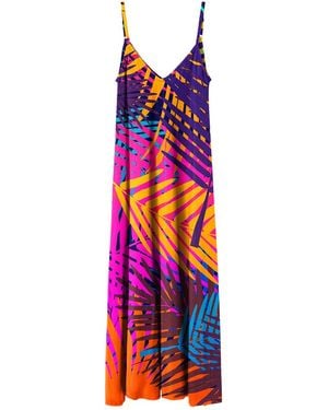 Aloha From Deer Colorful Palm Maxi Dress - Purple