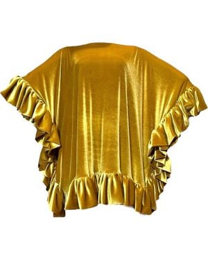 Julia Clancey Mini Ruffle Mustard Dress - Yellow