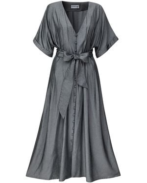 LA FEMME MIMI Kimono Shirt Dress - Grey