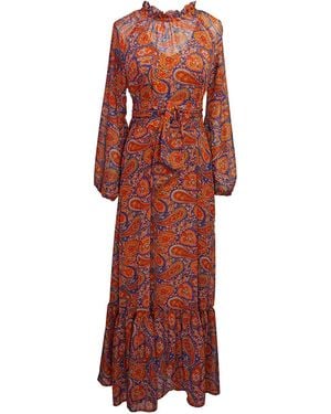 Jennafer Grace Sienna Paisley Roper Dress - Red