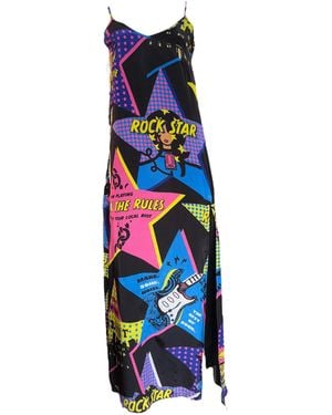 Any Old Iron On Tour Printed Long Dress - Blue