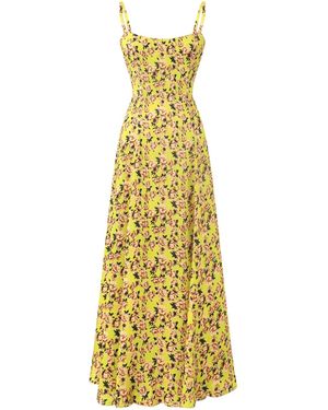 Sanctumum Daphne Floral Print Summer Maxi Dress - Metallic
