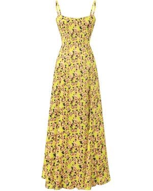 Lily Phellera Daphne Floral Print Summer Maxi Dress - Metallic