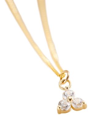 Posh Totty Designs Cz Floral Petal Necklace - Metallic