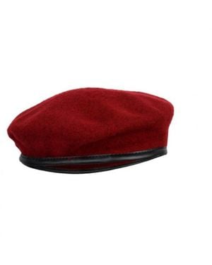 DAVID WEJ Wickliffe Wool Beret – Burgundy - Red