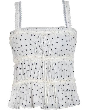 Rose & Nancy Marcia Polka Cami Top - White