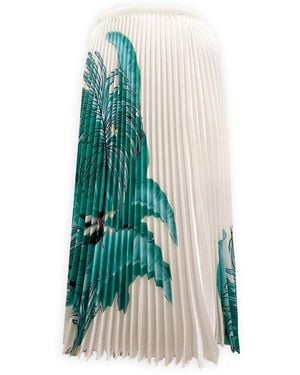 Wild Cosmos Lillian West Palm Pleated Skirt - Blue