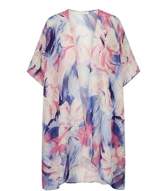 James Lakeland Iris Print Kaftan - White