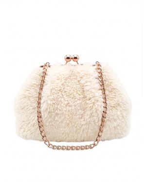 Nooki Design Booba Faux Fur Clutch Bag - Natural