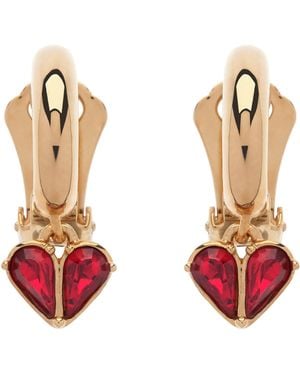 Emma Holland Jewellery Ruby Heart & Hoop Clip Earrings - Metallic