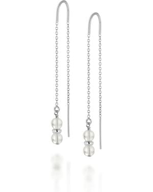Nellou Jewellery Fall Birthstone Earrings April Crystal Sterling - White