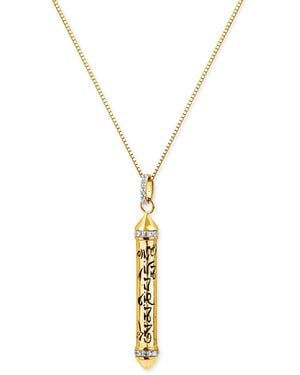 Seven Saints Om Mani Padme Hum Topaz Prayer Necklace, Over Sterling - Metallic