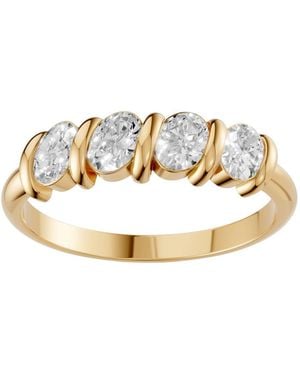 Aya Fine Jewelry Oval 0.58 Ctw Lab Grown Diamond Half Eternity Wedding Band - Metallic