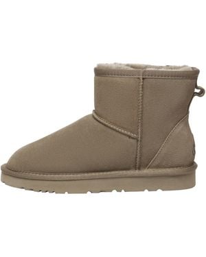 EverAu Australia Ostrich Leather Short Boots - Brown