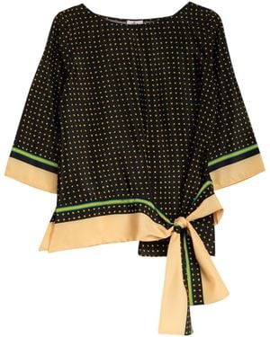 Niza Polka Dot Blouse Roma - Black