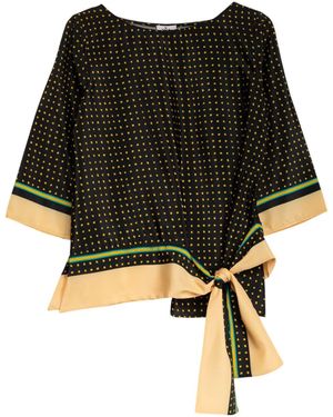 Niza Polka Dot Blouse Roma - Black