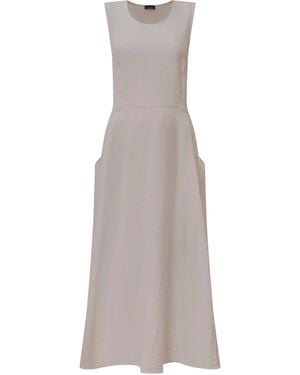 James Lakeland Neutrals Linen Taupe Midi Dress - Multicolour