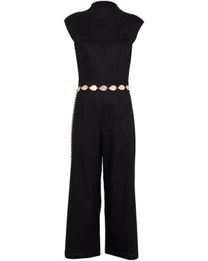 Zetaye Celeste Linen Cotton Jumpsuit - Black