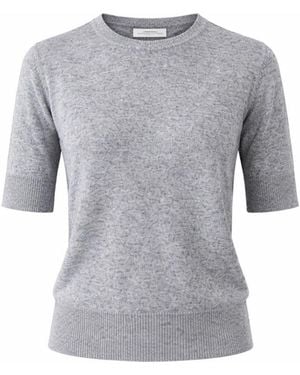 Nuvv Collection Short Sleeve Wool & Cashmere Blend Jumper – Premium Italian Yarn - Grey