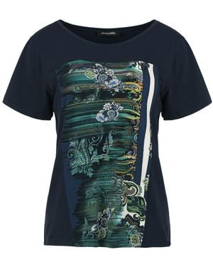 Conquista Artful Paisley Print Viscose Jersey Top - Blue