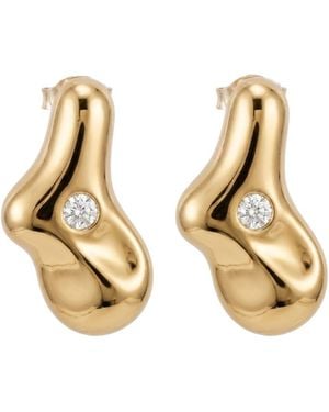 LINYA JEWELLERY Solstis Eye Detail Amorphous Stone Earrings - Metallic