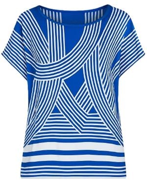 Conquista Striped Jersey Top - Blue