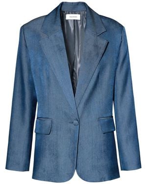 AGGI by HALEWSKI Tatiana Denim Oversized Blazer - Blue